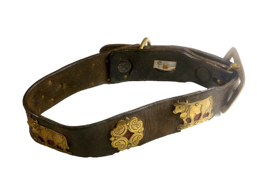 Beau collier cuir chien - collier, en