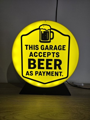 Enseigne garage accepts beer - enseigne,