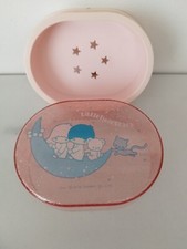SANRIO 1976 Vintage Little Twin Stars Soap Box case plastic pink Japan 10,3x 7,6