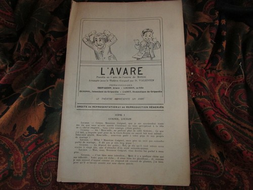 Ancien programme piece theatre - programme,