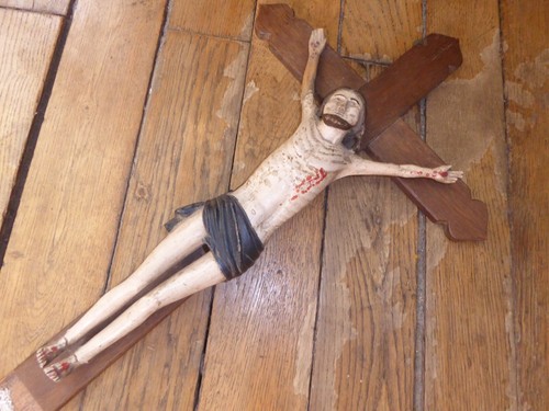 Christ bois polychrome - en,