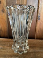 Vase en verre moulé en forme d'étoile style Avesn années 50 rétro chic