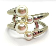 Bracelet Manchette En Perles De Culture Blanches En Or Jaune 18K Pour Femme