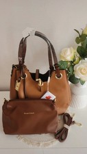 SAC A BANDOULIERE JACQUES ESTEREL COULEUR CAMEL ET DOREE AVEC TROUSSE MAQUILLAGE