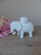 Bougeoir Eléphant blanc moderne décor fleurs et arabesques, Décoration maison