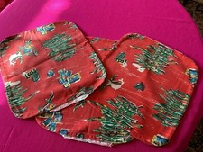 3 housses de coussin tissu ancien vers 1950 41 cm x 36 cm