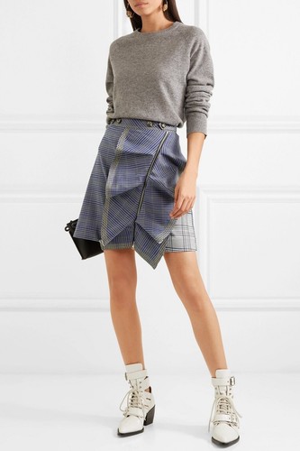 Mini jupe écossaise tweed - jupe,