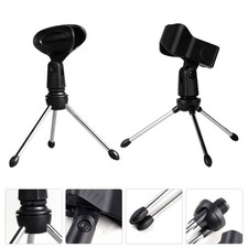  2 Pcs Porte Micro Support De Microphone Bureau Pied Réglable Portable