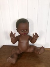 Ancien Vintage Années 60 Poupée Poupon 44 cm petit garcon bébé noir