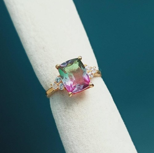 Bague tourmaline pastèque
