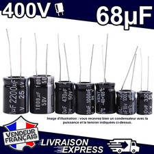 1 x CONDENSATEUR CHIMIQUE ÉLECTROLYTIQUE 68µF 68uF 400V -40+105°C (1499)