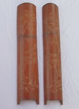 paire de panneaux décoratifs en bambou sculpté Chinois 