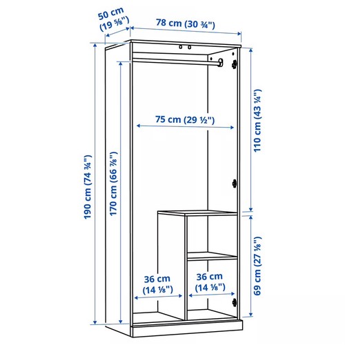 Ikea brimnes wardrobe armoire - wardrobe,