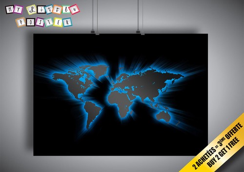Poster carte monde - du,