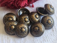 Lot 10 boutons métal cuivré lourd fond d'atelier 1,8 cm pied bombé ref 653