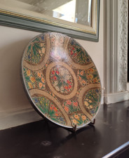 Plat indien ancien carton bouilli papier mâché MALIK BROTHERS