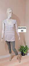 Burton Taille 38  haut top débardeur tee shirt gris sans manche viscose