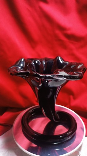 Vase cornet opaline - , noire