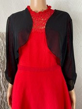 Boléro noir en voile transparent manches longues strass Lyman - 44