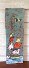 Ancien Panneau Mural Bateau
