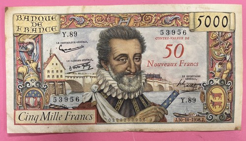 5000 francs henri etat - francs, iv