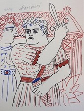 Fassianos, Lithographie originale en couleurs signée au crayon.