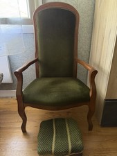 Fauteuil ancien bois avec son