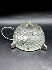 Ancien Plafonnier Lustre Globe en Verre Moulé style pointe diamant Vintage Déco