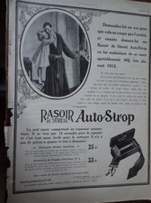 Rasoir AUTO STROP + Frank HAVILAND + HUNYADI JANOS pub papier ILLUSTRATION 1911