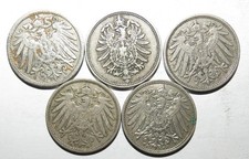 Lot de 5 pièces allemandes de 10 Pfennig ALLEMAGNE GERMANY