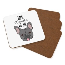 Talk Frenchie To Me Bouledogue Français dessous de Verre Set 4 - Dog Chiot Drôle