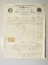 HONFLEUR-14-FACTURE HUILE ET SAVONS-SOREL FRERES-1883-BELLE EN-TETE