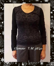 Beau T-shirt noir pailleté soirée GLAMOUR T: 40/42