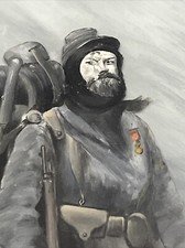 Trés Rare Fixé sous verre 14 -18 WW I Hinterglasmalerei Louis Reynaud ?