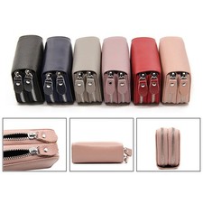  Porte-feuilles Portefeuille Porte-monnaie Double Fermeture Éclair Sécurité