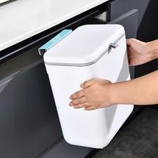 Poubelle murale compacte pour salle de bain cuisine avec couvercle coulissant de
