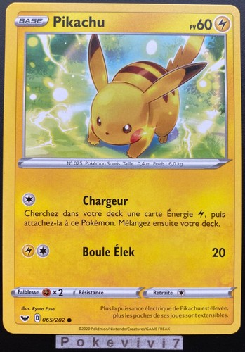 Carte pokemon pikachu 065 202 - carte,