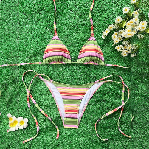 Ensemble bikini motif rayé - ,