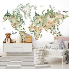 Papier Peint Enfant Carte 368x254 Cm Chambre Bébé Nursery Mur Blanc