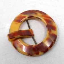 Enorme Boucle de ceinture ancienne en galalithe - Décor géométrique - ART Déco