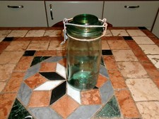 Rare Original bocal SOLIDEX  1 litre Verre couleur Vert