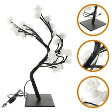Fleur lampe rose rose arbre LED lampe de lit de lit de chevet clair