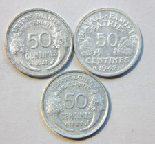 Lot 3 pièces 50 centimes