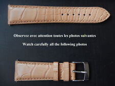 22 mm BRACELET ALLIGATOR VÉRITABLE HAVANE ATTACHES RAPIDES 18 mm A LA BOUCLE