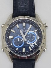 Montre-bracelet solaire Casio Edifice Radio EQW T620 édition bracelet cuir bleu