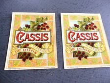 2 étiquettes ancienne CASSIS