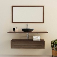 Ensemble meuble Tiroir vasque et miroir salle de bain Eleganzia 130 cm en bois 