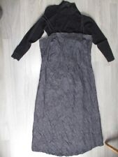 ENSEMBLE COP COPINE ROBE GRIS COTON&JUSTAUCORPS DENTELLE NOIR NEUF TAILLE 38/40