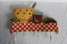 Plaque métal accroche torchons vintage