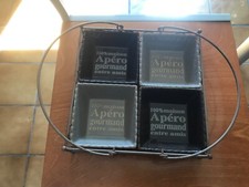 Maison du Monde plateau apéritif métal 4 pièces 